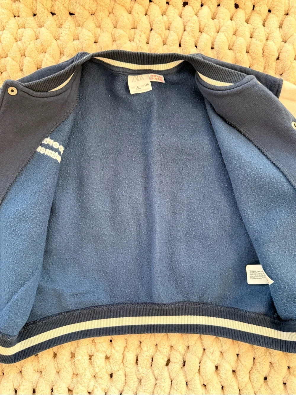 ZARA Kids Varsity Bomber Jacket | Size 6Y / 116 cm | Excellent Condition - Picture 8 of 13